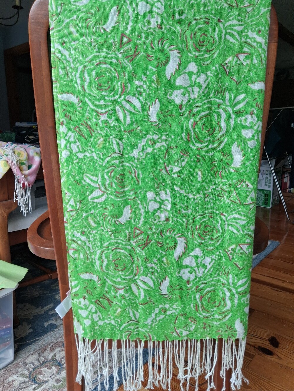 Lilly Pulitzer Murfee Scarf Sorority "Kappa Delta" Silk/cashmere EUC